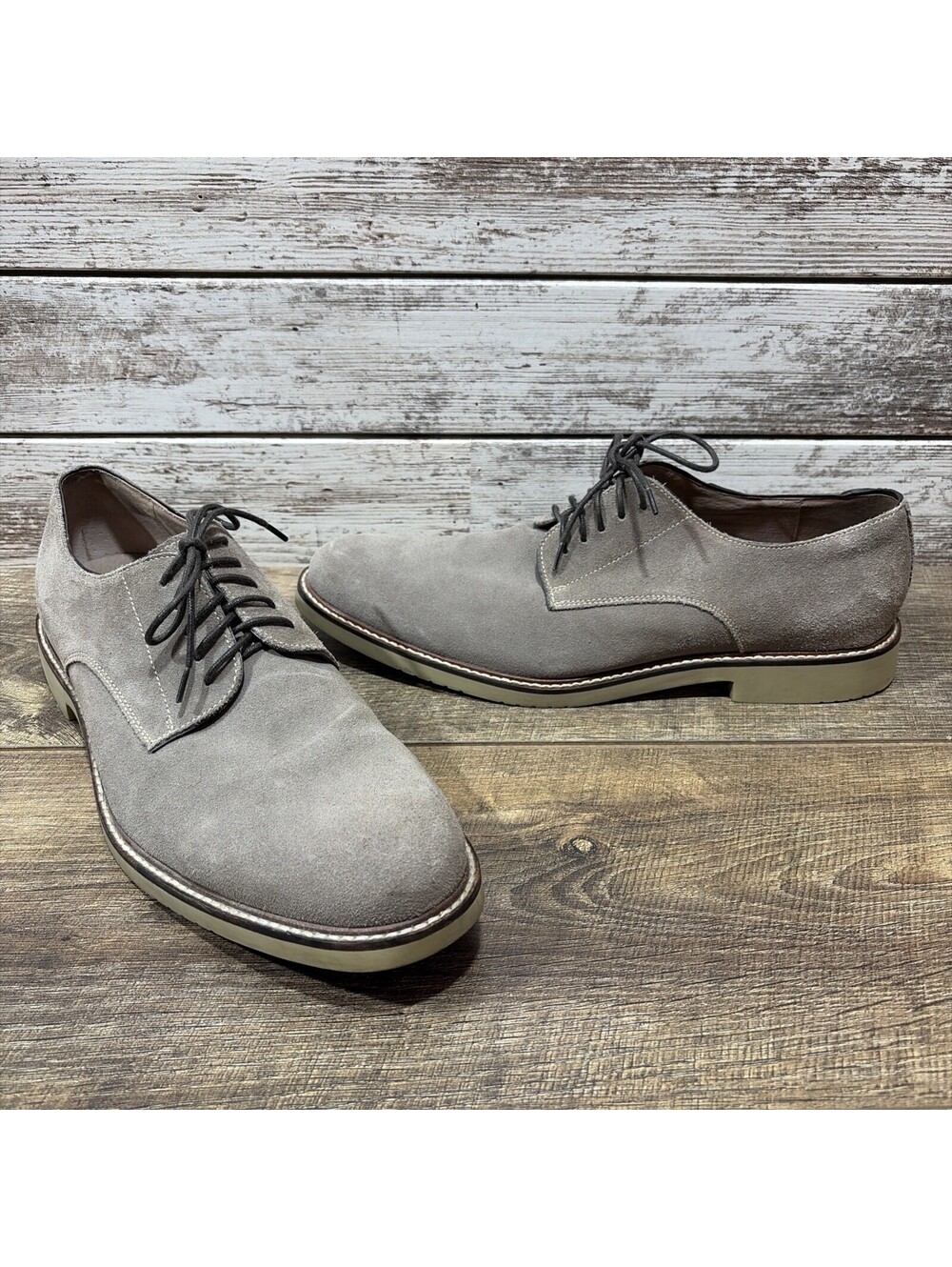 BANANA REPUBLIC Light Grey Owen Suede Leather Oxford Dress Shoe Men’s Sz 12